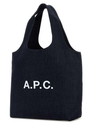 A.P.C. Mens Denim Ninon Shopping Bag Indigo Coton Borse A Mano