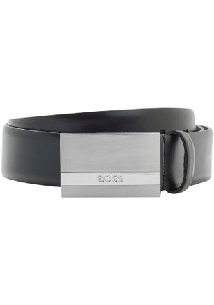 HUGO BOSS Koppelg&uuml;rtel BOSS, Herren, Gr. 11,5, schwarz, Leder, G&uuml;rtel Koppelg&uuml;rtel, mit Logo-Koppelschliesse