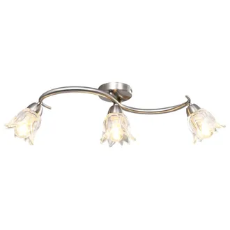 vidaXL Lampadario Con Paralumi In Vetro Per 3 Lampadine E14 Tulipano Vidaxl