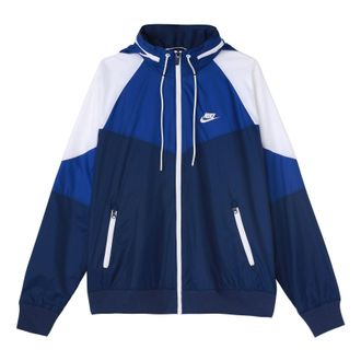 Nike Mens Nike Casual Windproof Hooded Blue Jacket AR2210-492