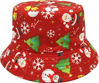 Generic Bucket Hat Summer Festival Hats Unisex, UV Protection Wide Brim Sun Hats Packable Beach Cap for Women Men Shopping Outdoor Traveling Red One Size