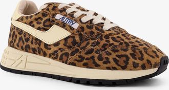 Autry Womens Reelwind Low Animal Print Suede Sneakers Trainers