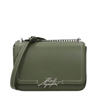 Karl Lagerfeld Green Leather Shoulder Womens Bag