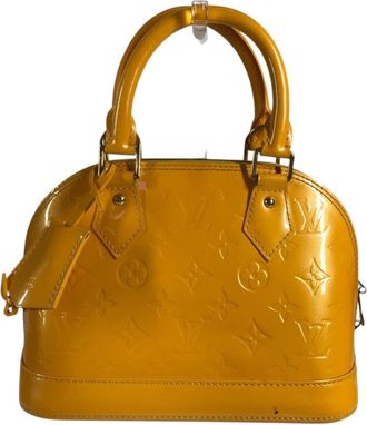 Louis Vuitton Yellow Monogram Vernis Handbag Shoulder Bag Tote Bag (Pre-Owned)