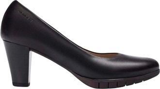 Wonders Zwarte leren hoge hakken - Dames - Pumps - Zwart - 37 EU - Leer - Schoenen