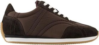Toteme Bruin Leren Sport Sneakers - Dames - Sneakers - Bruin - 36 EU - Leer - Schoenen