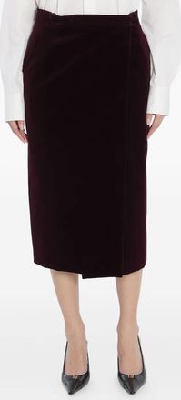 Saint Laurent Fluwelen midi-rok - Rood