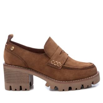 Carmela XTI Carmela Womens Suede Heeled Moccasins 161109 - Brown