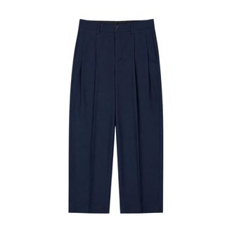 Laneus Broeken, Heren, Blauw, S, Wol, Wijde Wolbroek
