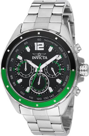 Invicta Speedway 49363 Heren Horloge - Quartz Uurwerk - Roestvrij Staal met zwarte Wijzerplaat - 44mm