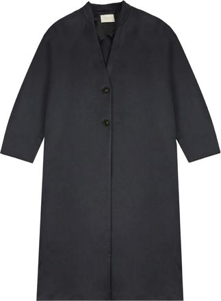 Montedoro Red button single-breasted coat - women - Cotton/Viscose - 42 - Blue