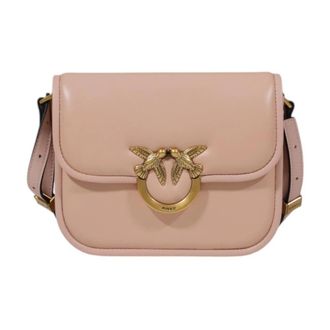 Pinko Love Box Bag FL Mini Nappa - Dames - Schoudertassen - Roze - ONE Size - Katoen - Tassen