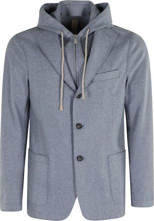 Eleventy Giacca con cappuccio - Blu