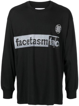 Facetasm logo-print crew-neck T-shirt - men - Cotton - 4 - Black