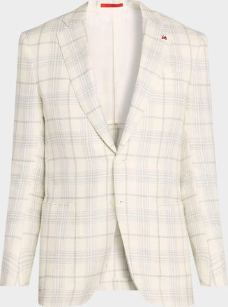 Isaia Men & apos;s Plaid Wool Single-Breasted Sport Coat
