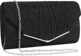 Generic Womens Evening Clutch Bags Sparkling, Prom Party Glitter Clutches for Women Wedding Cocktail Envelope Purse Handbag with Detachable Chain (Black)