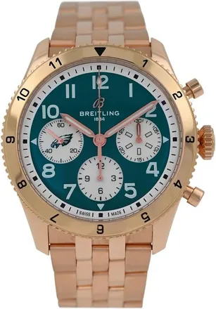 Breitling Classic Avi Chronograph Automatic Digital Chronometer Green Dial Mens Watch R233802A1L1R1
