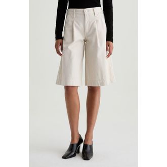 AG - Adriano Goldschmied Riya High Waist Stripe Culotte Pants in Blush Canvas at Nordstrom, Size 32
