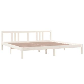 vidaXL Estructura De Cama Sin Colch&oacute;n Madera Maciza Blanco 200x200 Cm Vidaxl