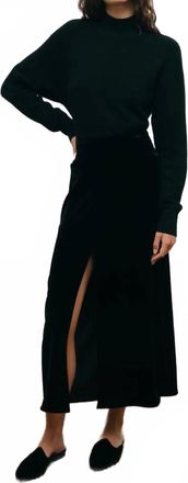 Le Kasha Castelo Velvet Midi Skirt In Black