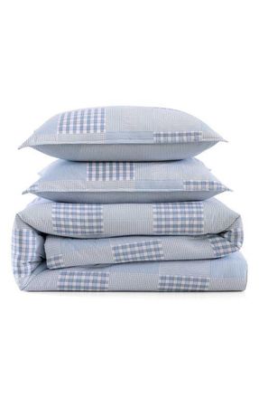 Tommy Hilfiger Hamptons Patchwork Cotton Percale Duvet Cover & Shams Set in Light Blue at Nordstrom, Size Twin