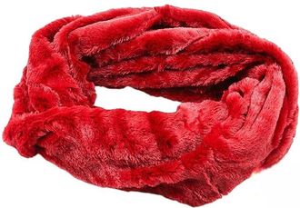 Generic Womens Fur Scarf Soft Winter Snood Wrap Shawl Lightweight Neck Warmer Scarf (Burgundy)