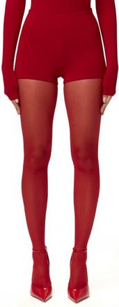 Naked Wardrobe Butter Scoop Waist Hot Shorts in Ruby Red at Nordstrom, Size X-Small