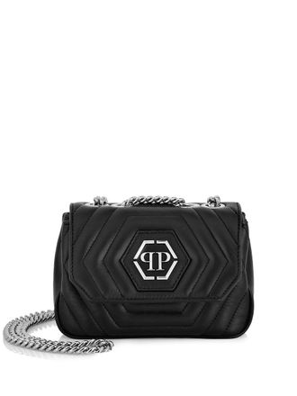 Philipp Plein small Hexagon leather shoulder bag - Black