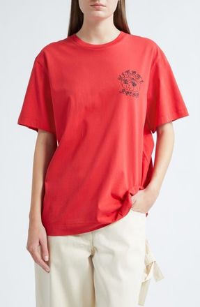 Simone Rocha Dim Sum Logo Print T-Shirt in Red/Black at Nordstrom, Size X-Small
