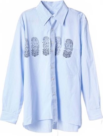 Camiel Fortgens Big Shirt Blockprint In Blue