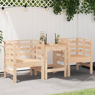 vidaXL Vidaxl - Sillas De Jard&iacute;n 2 Uds Madera Maciza Pino 61,5x53x71 Cm