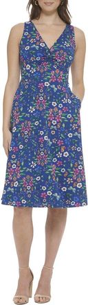 Kensie Printed Texture Woven Midi Dress