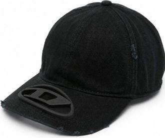 Diesel Cappellino da baseball Oval D strappato - - Accessories - unisex - Nero - M