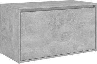 vidaXL Banco De Pasillo Madera De Ingenier&iacute;a Gris Hormig&oacute;n 80x40x45 Cm Vidaxl