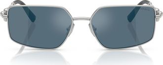 Tiffany & Co. 58mm Rectangular Sunglasses in Silver /Blue Internal Silver at Nordstrom