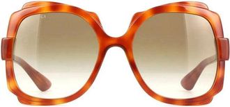 Gucci GG1431S002 Square Full Rim Gradient Lens Sunglasses - Havana