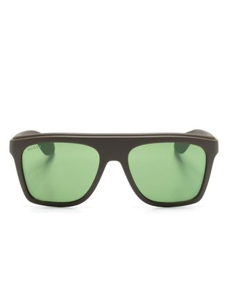 Gucci square-frame sunglasses - unisex - Acetate - 57 - Green