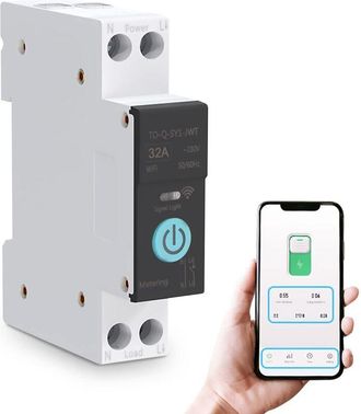 OEM Interruptor Inteligente Wifi De 32 A - Disyuntor Para Riel Din - Voltaje De 230 V - Control Remoto Mediante Aplicaci&oacute;n - Materiales Ign&iacute;fugos