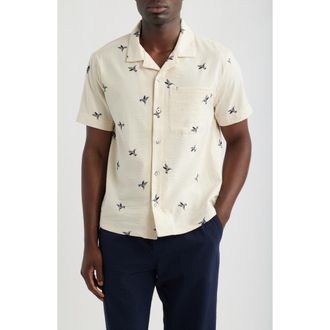 Imperfects Mr. Lynchs Seersucker Camp Shirt in Natural Hummingbird at Nordstrom, Size Xx-Large