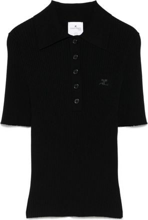Courr&egrave;ges Fitted Ribbed Knit Top