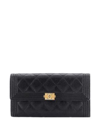 Chanel Portafoglio Boy in pelle Caviar trapuntata - Nero