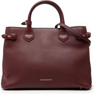 Burberry Pre-owned Burberry Medium Leather and House Check Banner Satchel ITCF&1OSCA