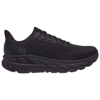 Hoka One One Hoka Clifton 7 Textile Synthetic Mens Lace Up Trainers - Black Black - Size:UK 11.5