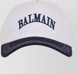 Balmain cotton hat curved brim design