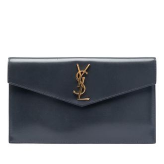 Saint Laurent Pre-owned Saint Laurent Smooth Shiny Calfskin Monogram Uptown Pouch Ladies NEMG75NEHDZPI7IE