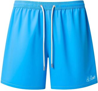 MC2 Saint Barth Patmos Sneldrogend Geborduurd Zwemshort - Heren - Strandmode - Blauw - 2XL - Polyester - Badmode