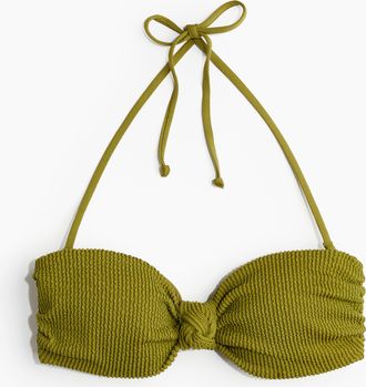 H&M Wattiertes Bandeau-Bikinitop - Green