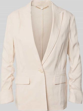 Marc Cain Blazer aus Leinen-Mix mit Reverskragen in Beige, Gr&ouml;&szlig;e 34