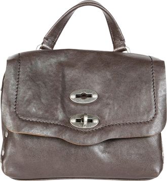 Zanellato Brown Baby Postina Studded Leather Tote Bag