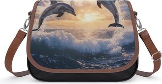 Generic Dolphins LOVE Crossbody Bags for Women Shoulder Messenger Bag Purse Handbags